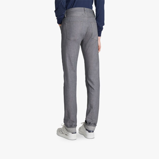 Denim Trousers With Scritto, SLATE GREY, hi-res 3