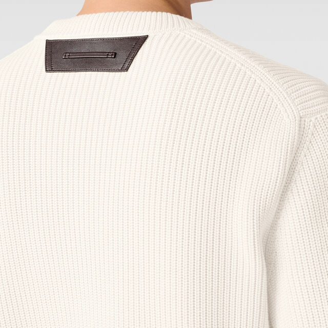 Cotton Silk English Ribs V-Neck, SHELL, hi-res 5