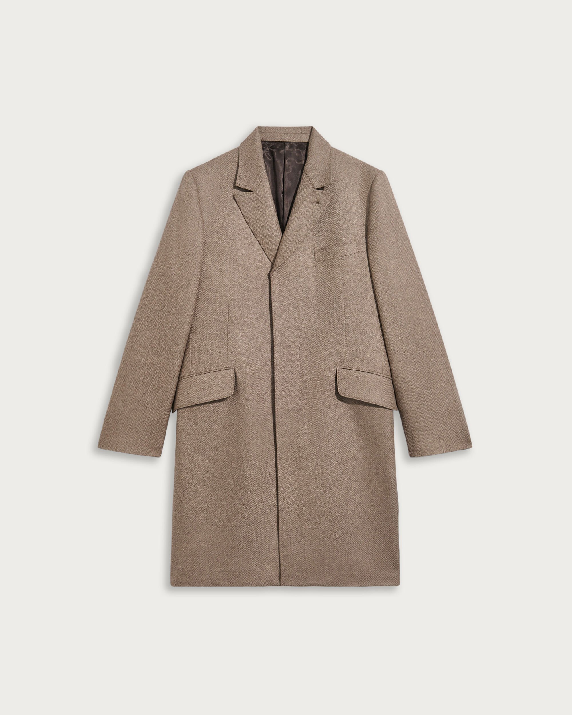 Herringbone Coat, Light Taupe, hi-res