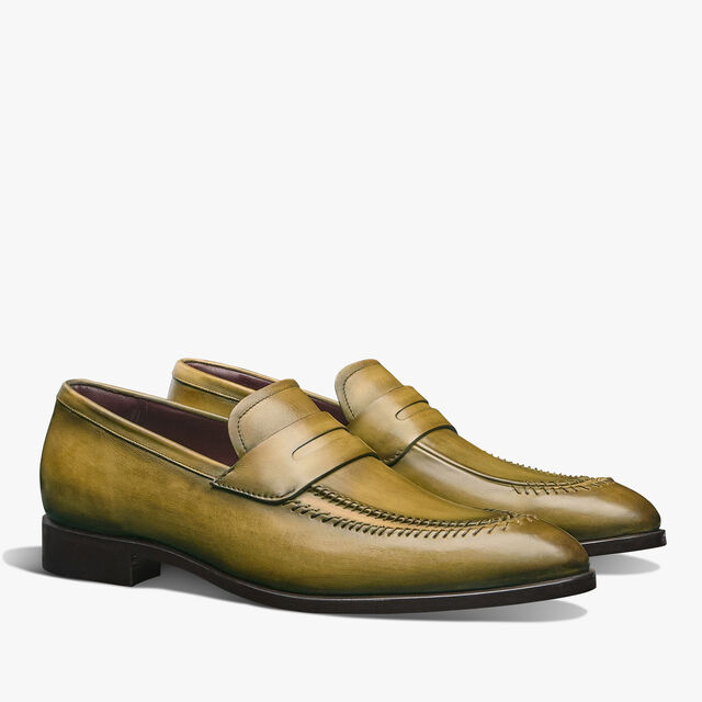 Rapiécé-Reprisé Leather Loafer, ACID GREEN, hi-res 2