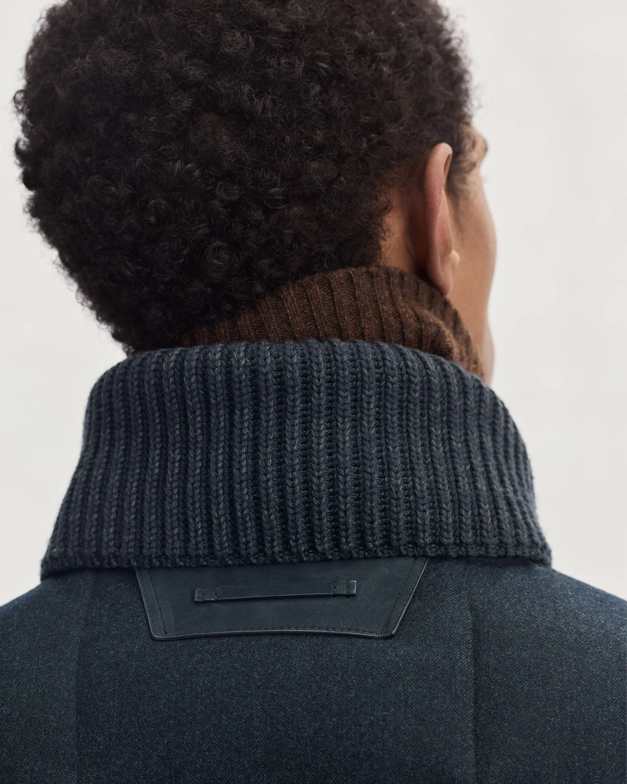 Puffer Gilet with Leather Details, Dark Lead, hi-res