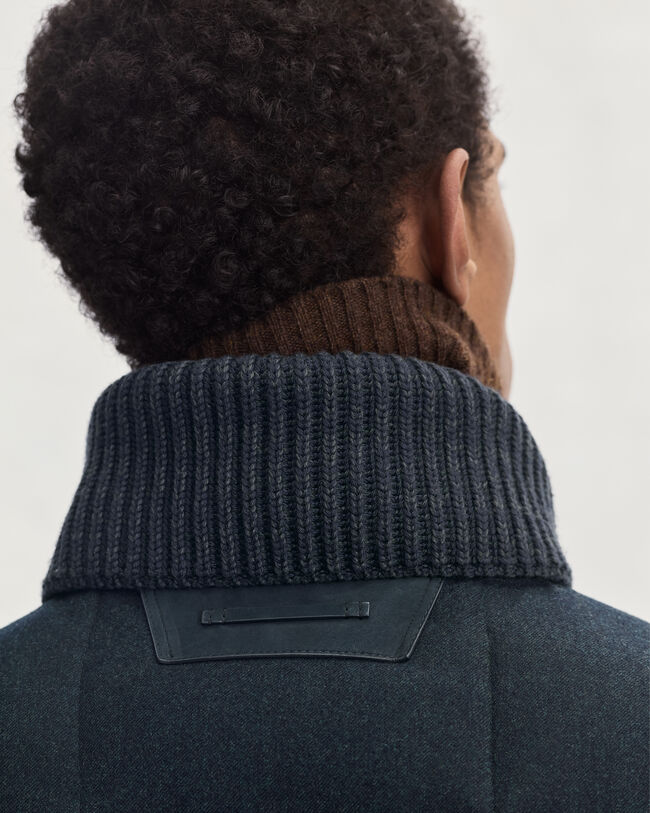 Puffer Gilet with Leather Details, Dark Lead, hi-res