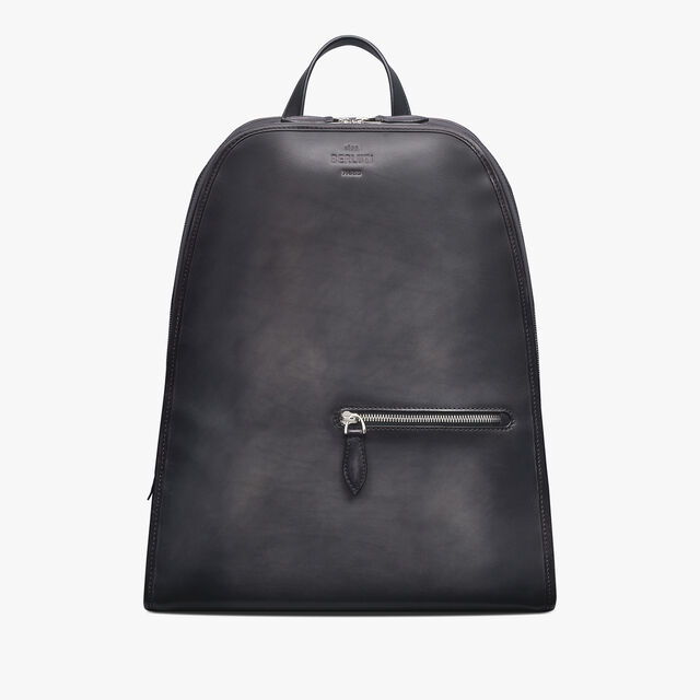 Working Day Leather Backpack, NERO GRIGIO, hi-res 1