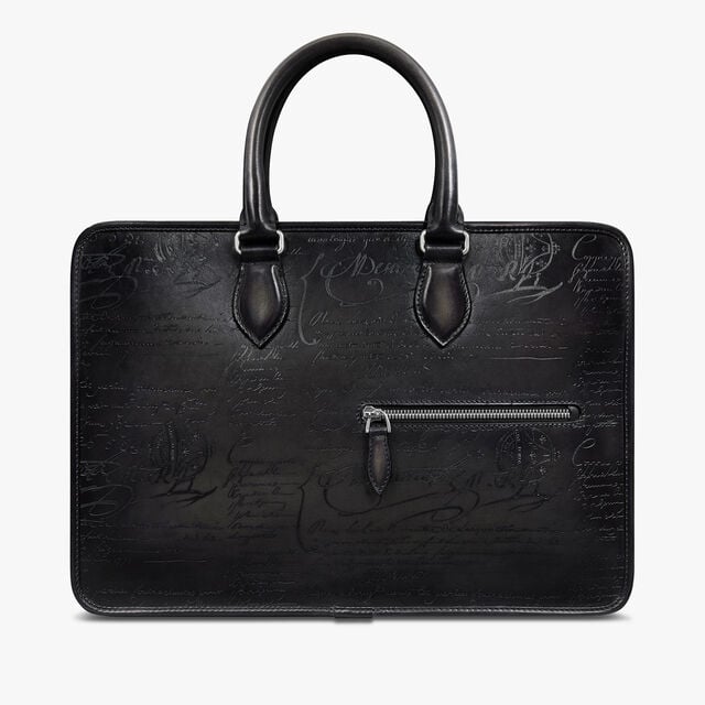 Cartable Un Jour Petit Modèle En Cuir Scritto, NERO GRIGIO, hi-res 1