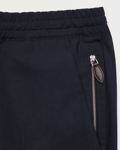 Fast Track Jogpants with Leather Zip-puller, Marine, hi-res