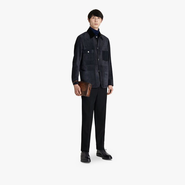 Wool Turtleneck With Leather Detail, WARM BLUE, hi-res 4