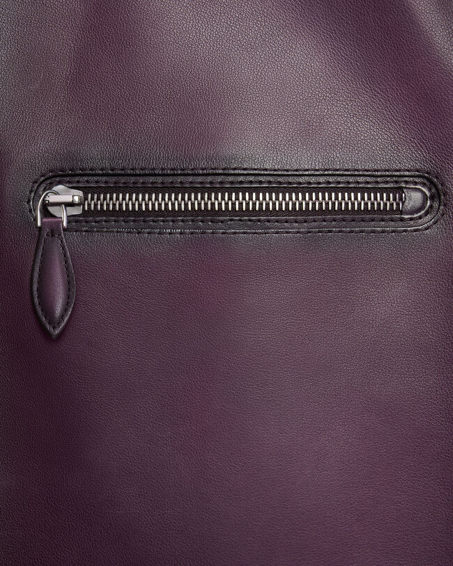 Blouson Un Jour en Cuir Patin&eacute;, Grapes, hi-res