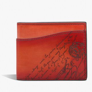 Portefeuille Makore Slim En Cuir Scritto Swipe, TANGERINE, hi-res