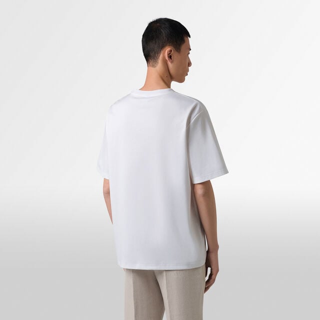 Scritto Embroidery T-shirt, BLANC OPTIQUE, hi-res 3