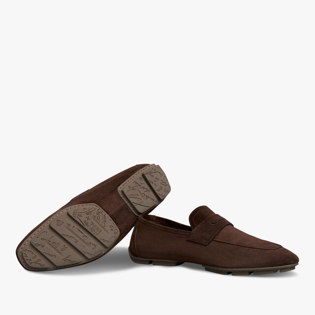 Lorenzo Drive Camoscio Leather Loafer, PEPPER, hi-res 4