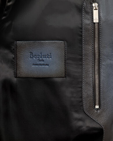 Leather Patina Un Jour Bomber, Fiamma Iron Blue, hi-res