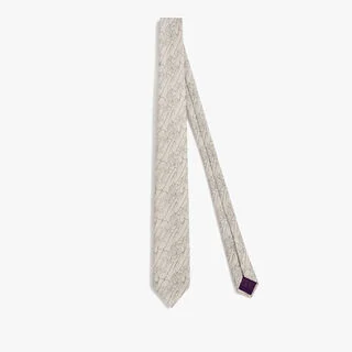 Herringbone Scritto Marbeuf Tie, NATURAL BEIGE, hi-res