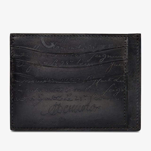 Bambou Tetris Scritto Leather Card Holder, NERO GRIGIO, hi-res 1