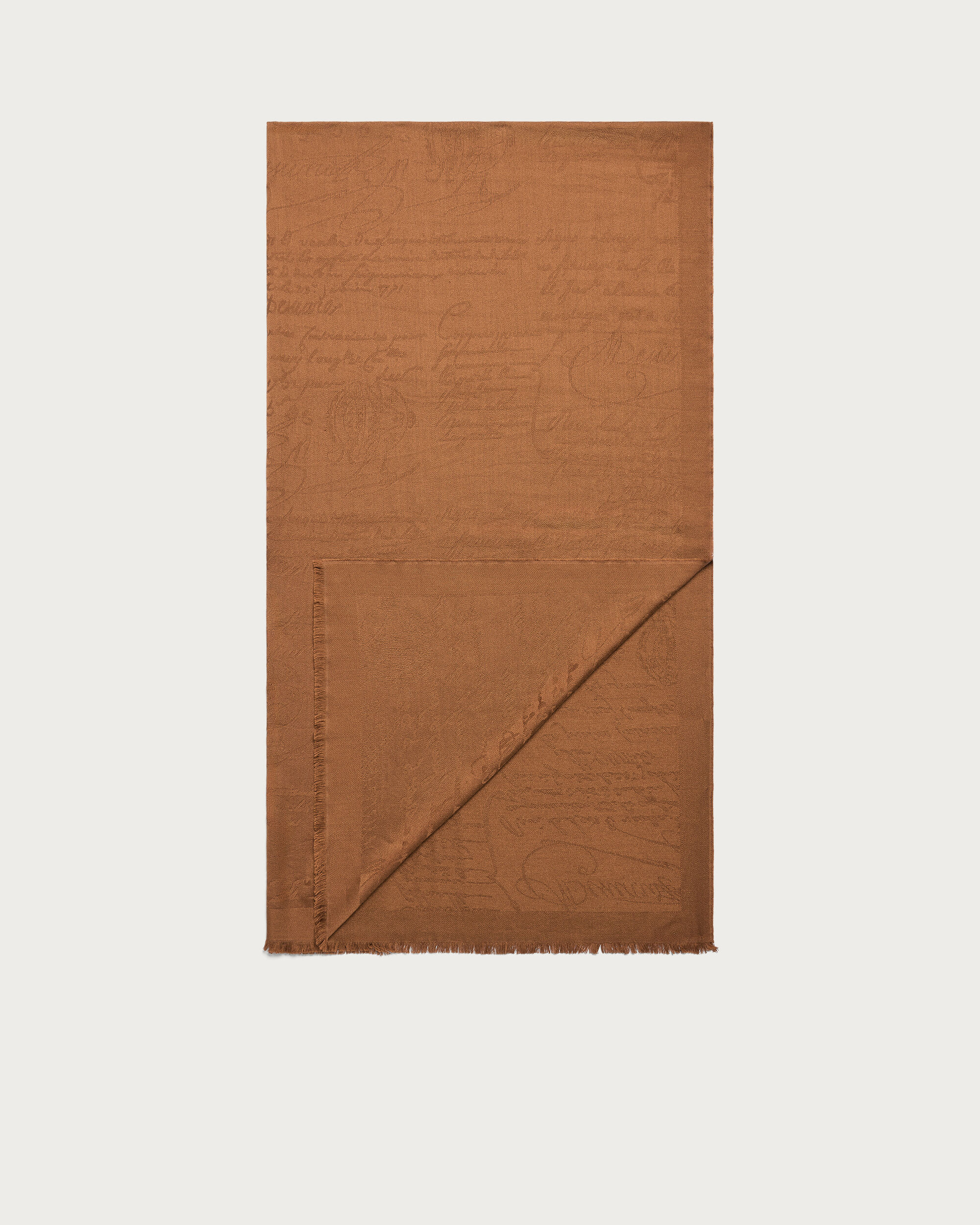 Écharpe Motif Scritto, Brick Brown, hi-res