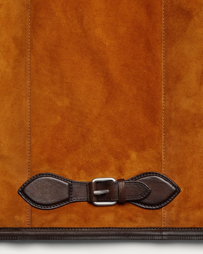 Leather Patina Un Jour Shearling Blouson, Amber Brown, hi-res