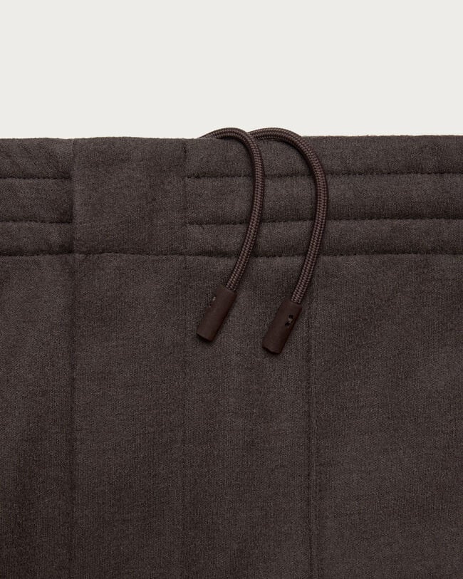 Jersey Pants with Leather Detail, Chocolate Brown, hi-res