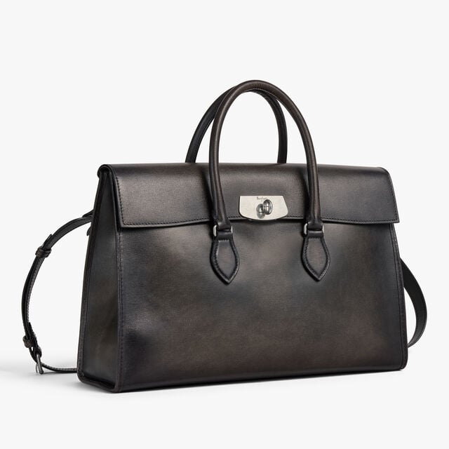 E'Mio Briefcase In Leather, GREY FLANEL, hi-res 6