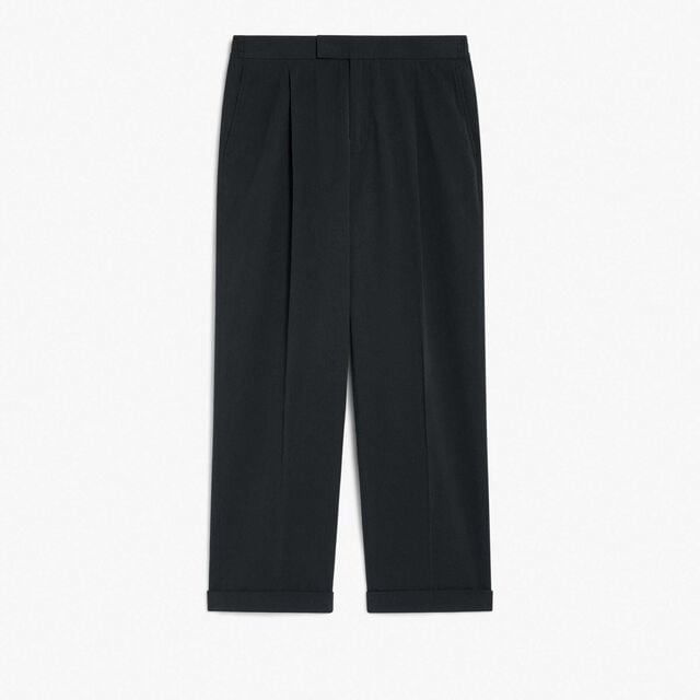 Seersucker Relaxed Trousers, NERO BLUE, hi-res 1