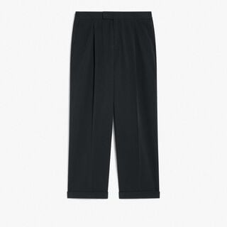 Seersucker Relaxed Trousers, NERO BLUE, hi-res
