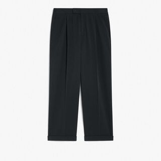 Seersucker Relaxed Trousers, NERO BLUE, hi-res