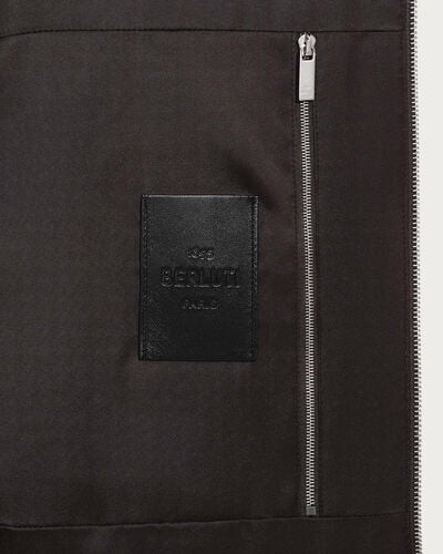 Scritto Pattern Hooded Blouson, Chocolate Brown, hi-res