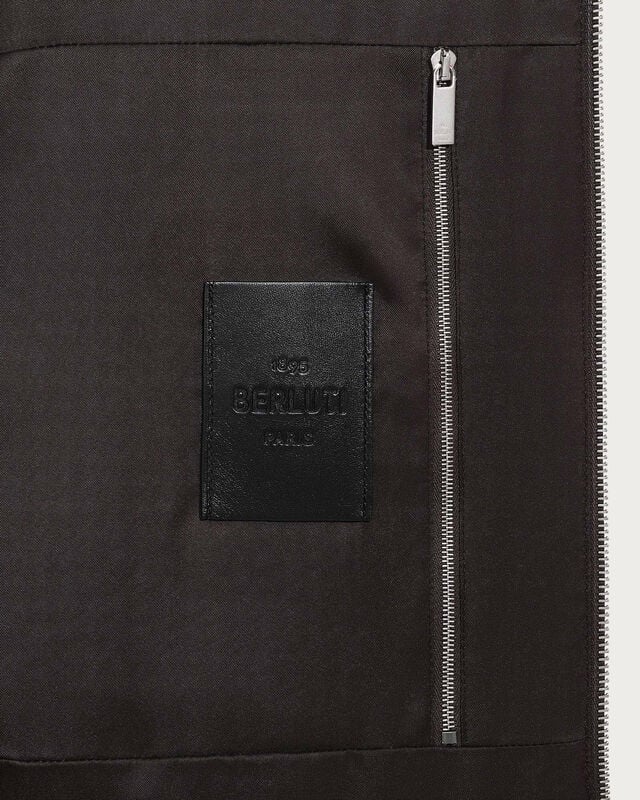 Scritto Pattern Hooded Blouson, Chocolate Brown, hi-res