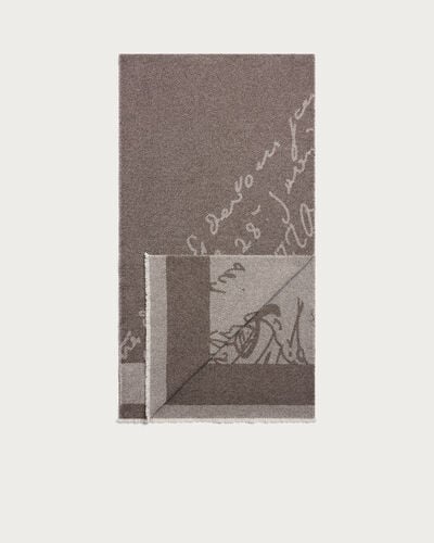 Scritto Pattern Scarf, Signature Brown, hi-res