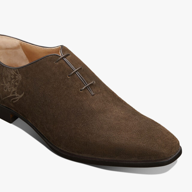 Alessandro Demesure Flex Scritto Camoscio Calf Leather Oxford, PEPPER, hi-res 6