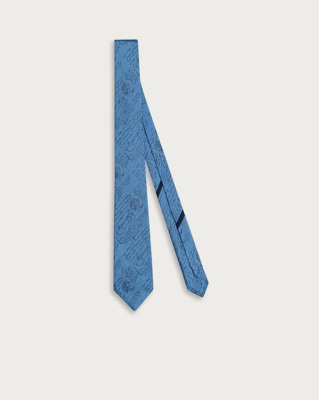 Cravate Motif Scritto, Bleu Ciel, hi-res