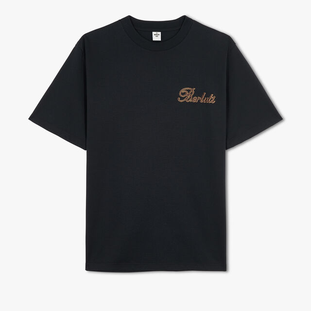 SMALL EMBROIDERED LOGO T-SHIRT, NOIR, hi-res 1