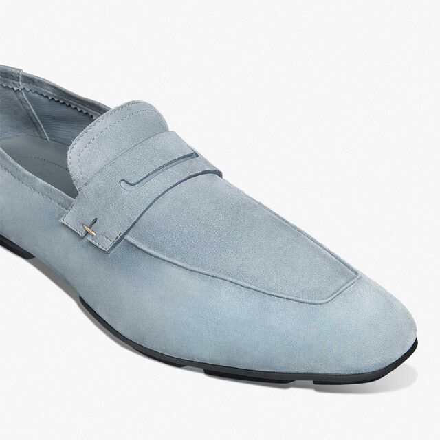 Mocassin Lorenzo Drive En Cuir Camoscio, STONE DENIM, hi-res 6