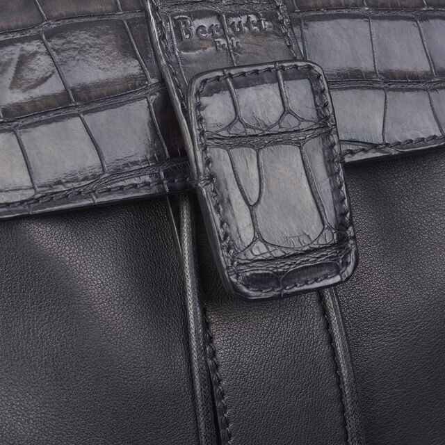 Horizon Mini Alligator Leather Backpack, MEDIUM FLANEL, hi-res 5