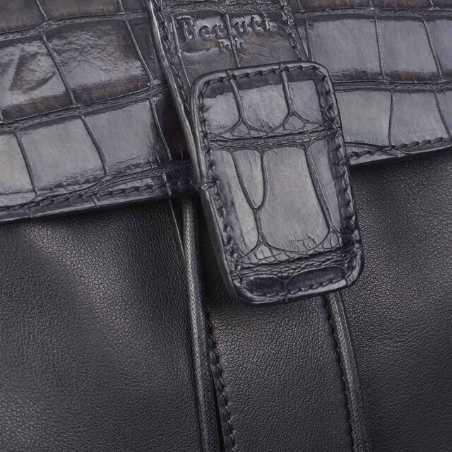 Horizon Mini Alligator Leather Backpack, MEDIUM FLANEL, hi-res 5