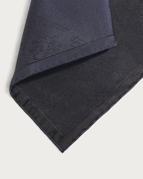 スクリットパターン ハンカチーフ, Blue Charcoal, hi-res