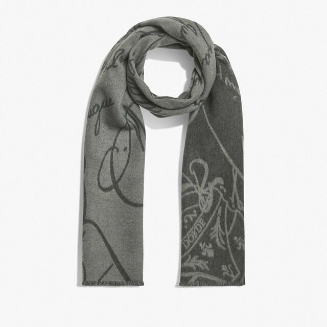 Echarpe Scritto en Laine, SLATE GREY, hi-res 3