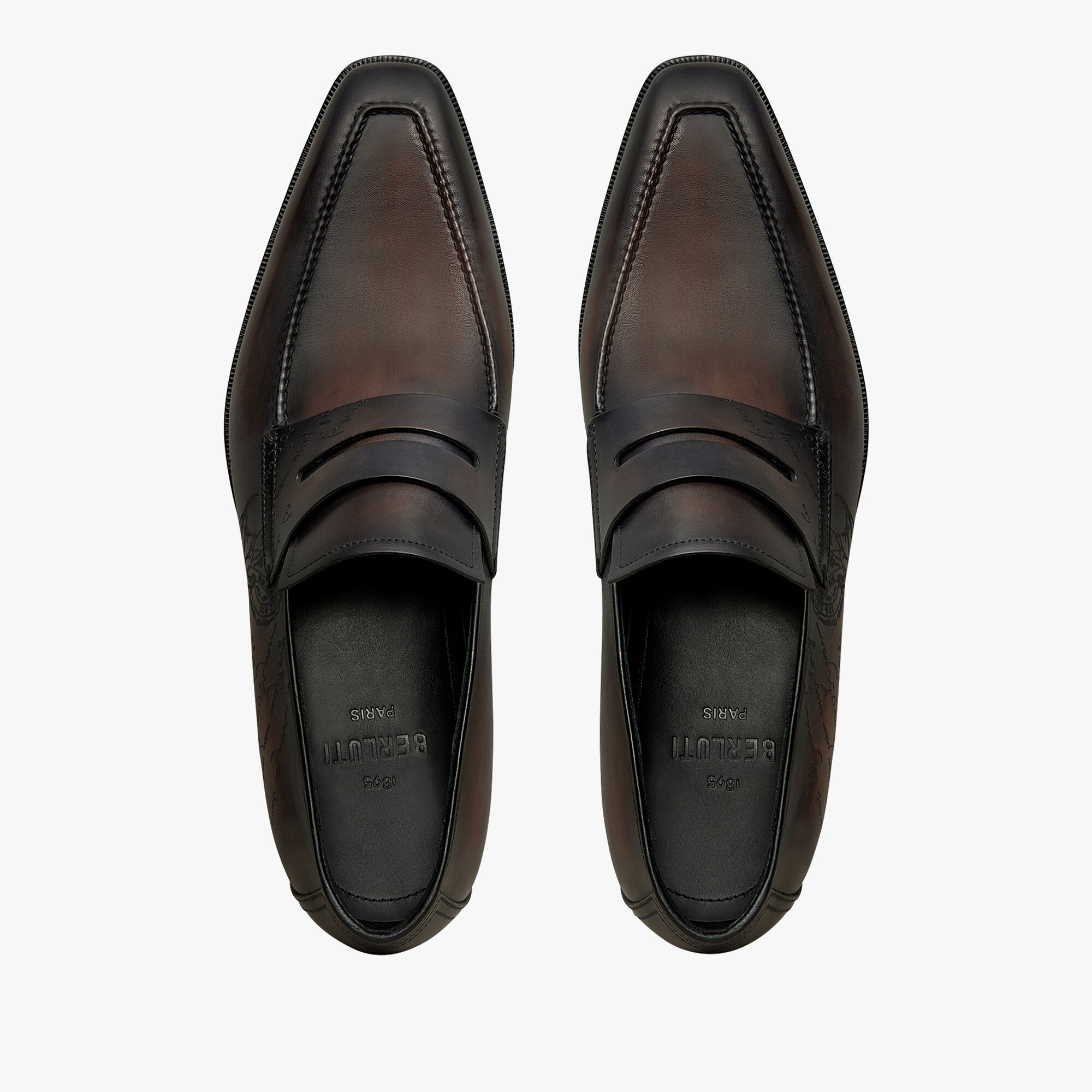 Andy Demesure Scritto Leather Loafer, CHARCOAL BROWN, hi-res 3