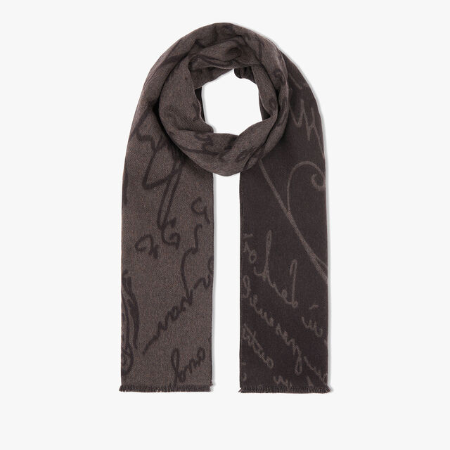 Wool Scritto Scarf, EQUINOX BROWN, hi-res 1