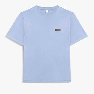 Leather Tab T-Shirt, PALE BLUE, hi-res
