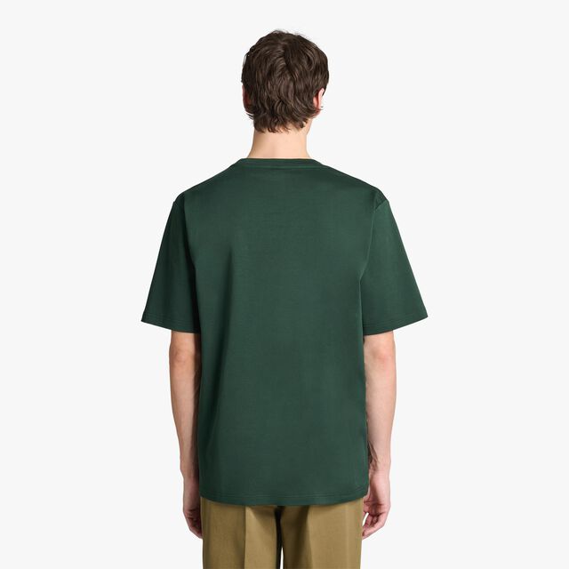 Embroidered Scritto T-Shirt, DEEP GREEN, hi-res 3