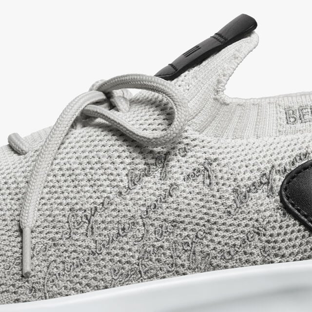 Shadow Scritto Knit And Lagoon Calf Sneaker, GRADIANT DARK GREY, hi-res 8