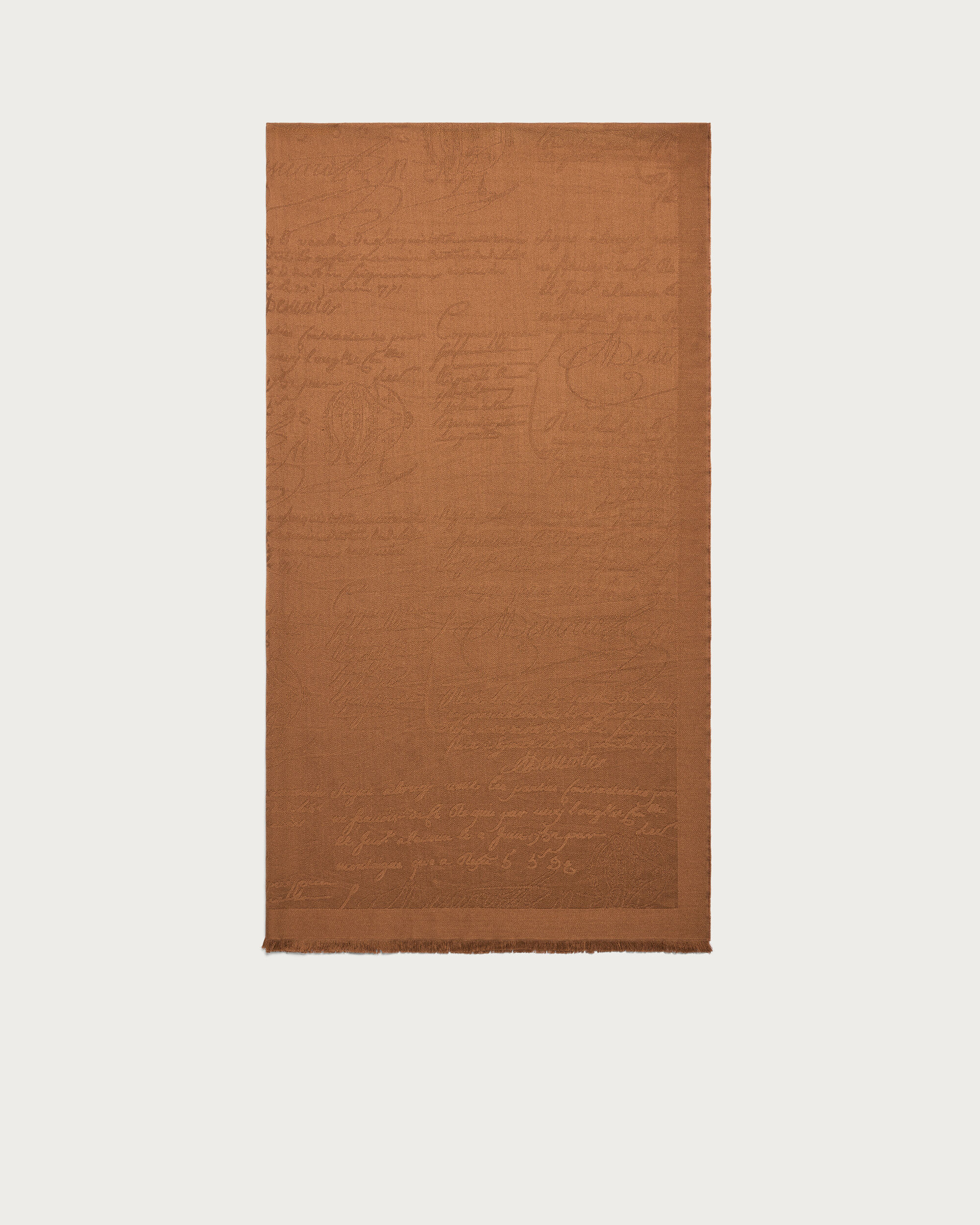 Écharpe Motif Scritto, Brick Brown, hi-res