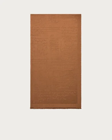 スクリットパターン スカーフ, Brick Brown, hi-res