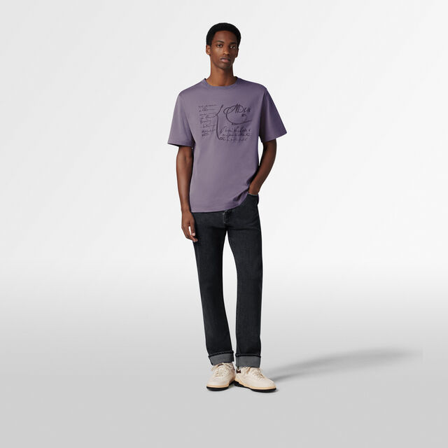 Scritto Embroidered T-shirt, SMOCKY LILAC, hi-res 4