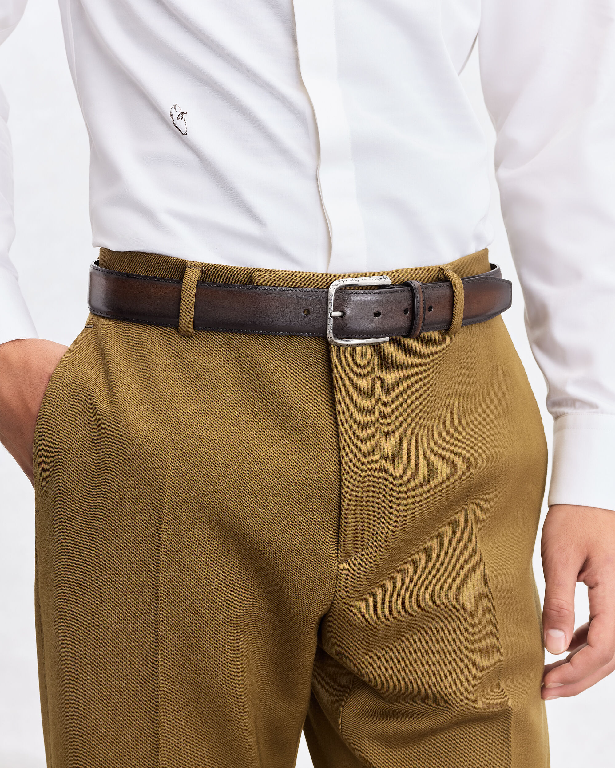 Curve Belt, Charcoal Brown, hi-res