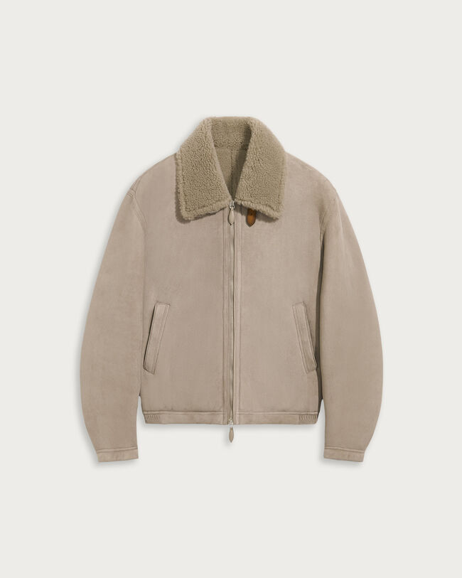Shearling Blouson, Gray Beige, hi-res