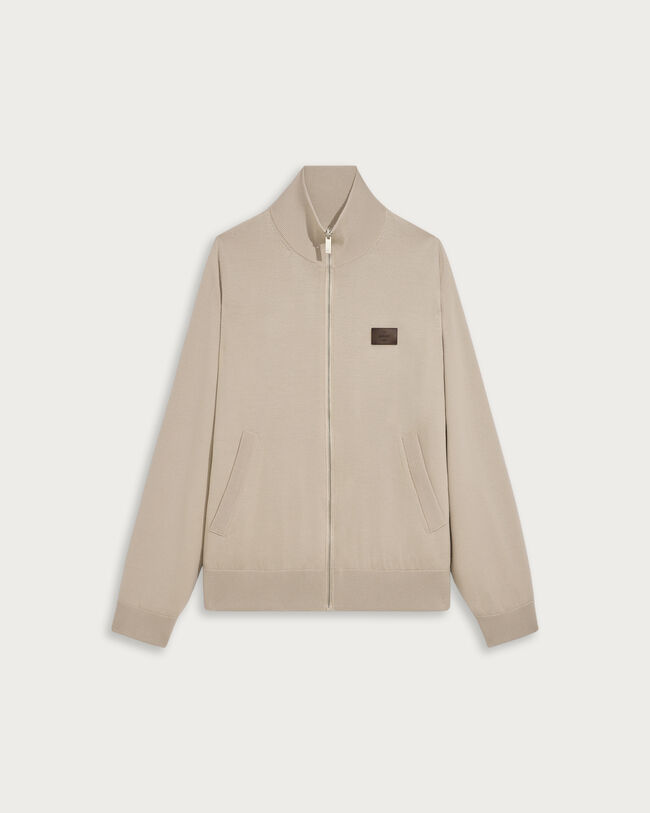 Reversible Blouson with Leather Detail, Natural Beige, hi-res