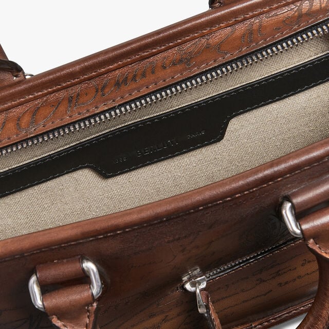 Un Jour Gulliver Scritto Leather Messenger, CACAO INTENSO, hi-res 6