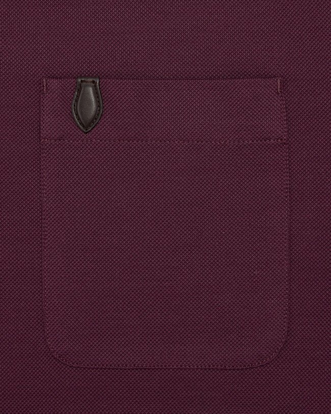 Polo avec D&eacute;tail en Cuir, Purple Grape, hi-res