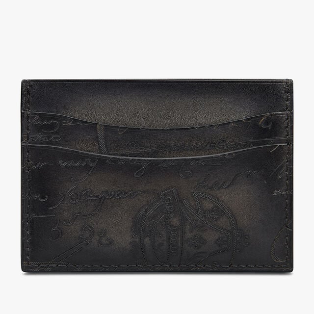 Porte-Cartes Bambou Neo En Cuir Scritto, NERO GRIGIO, hi-res 2