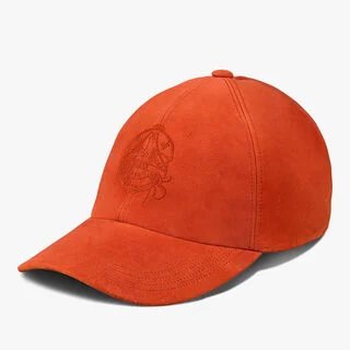 Suede Crest Baseball Cap, BURNT ORANGE, hi-res